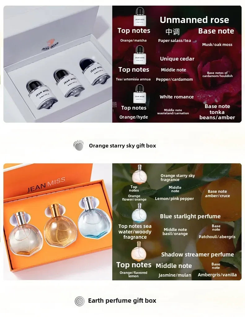 3*30ML Set of Floral Scented Perfume for Women Men Scent Lasting Fragrance Pheromone Eau De Parfum High Quality Gift Box
