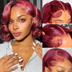 99j Burgundy Lace Front Wigs Human Hair Red Burgundy Wig 220% Density 13x6 Body Wave Lace Front Wigs Human Hair for Women