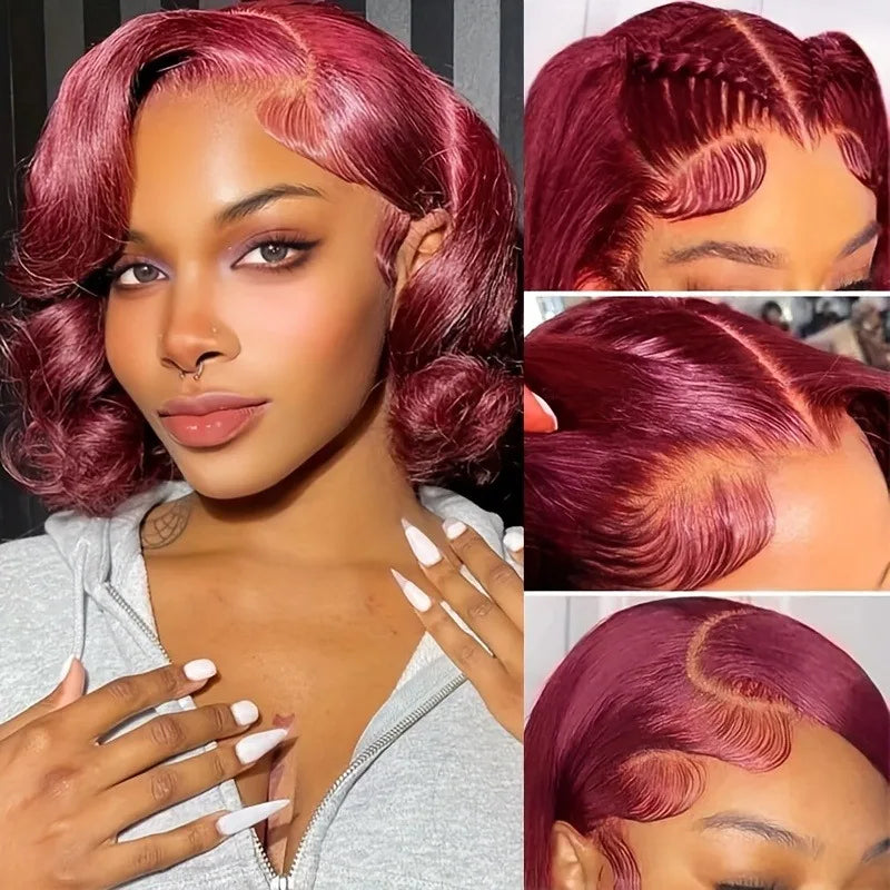 99j Burgundy Lace Front Wigs Human Hair Red Burgundy Wig 220% Density 13x6 Body Wave Lace Front Wigs Human Hair for Women