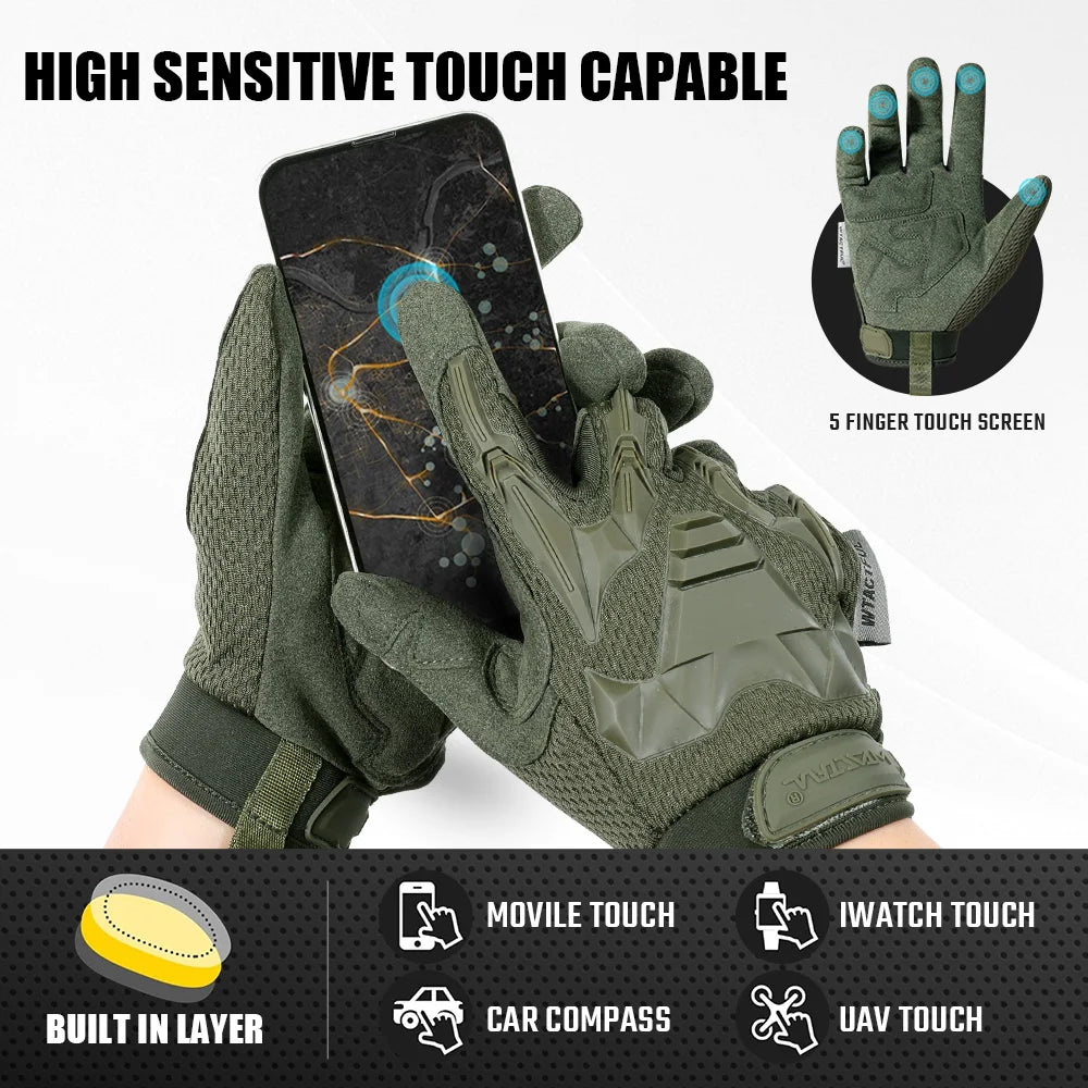 Men Tactical Gloves Touch Screen Outdoor Sport Paintball Combat Hiking Hunting Riding Bike Non-slip Breathable Cycling Equipment