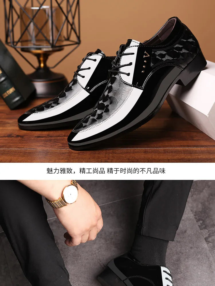 Oxfords Leather Men's Shoes Casual Dress Men Lace Up Breathable Formal Office for Man Big Size 38-48 Flats 2026