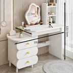 Bedroom Mirror Dressing Table Desk White Drawers Light Makeup Vanity Wood Room Penteadeira Com Espelho Dresser Furniture