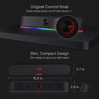 Redragon GS560 Adiemus RGB USB Desktop Soundbar, 2.0 Channel Computer Speaker with Dynamic Lighting Bar Audio-Light Sync/Display