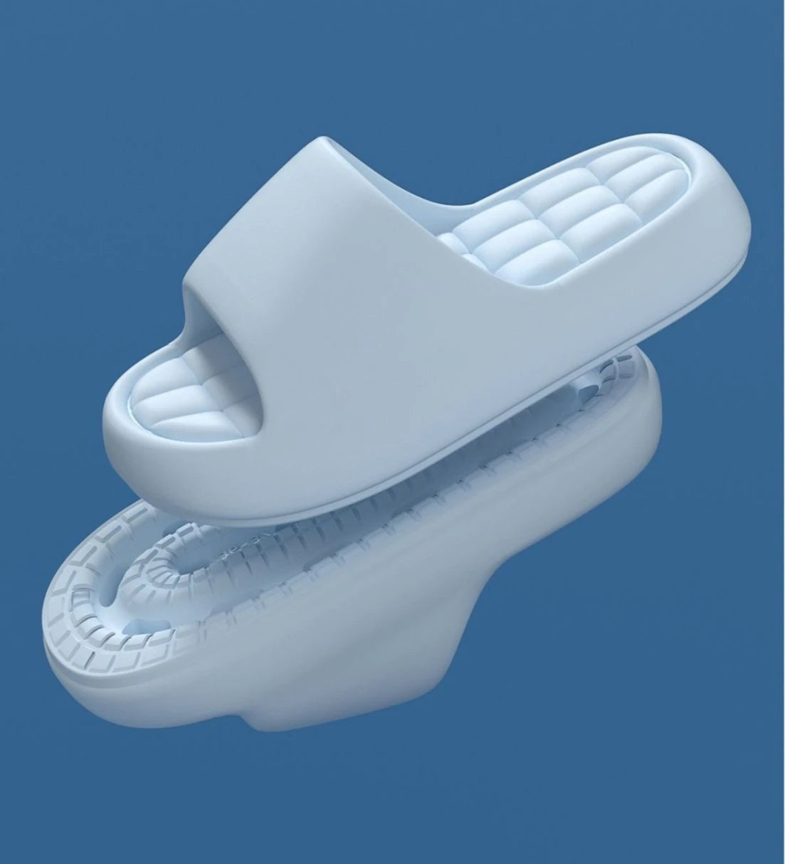 Unisex Bathroom Slippers Cloud Cushion Slides Summer Flat Sandals Thick Platform Shoes Man Indoor Non-Slip Couple Flip Flops