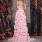 Customized Mermaid Evening Dresses Floor-length Spaghetti Strap Sleeveless Prom Gown 2026 Fashion Flowers Tiered Draped Party Gown