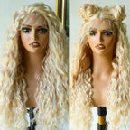 Rose Pink Small Curls Lace Front Wig 13x4 HD Deep Wave Frontal Wig for Women Synthetic Lace Frontal Wig Pre Plucked Daily