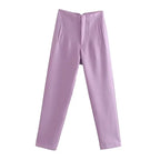 HXAO Fashion Office Wear High waist Pants for Women Formal Pants Office outfits Pencil Trousers Black Pink White Ladies Pants
