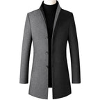 TFETTERS Brand Trench Coat Korean Fashion Business Casual Stand Collar Long Jackets for Men 2025 Autumn Windbreaker Winter Coats