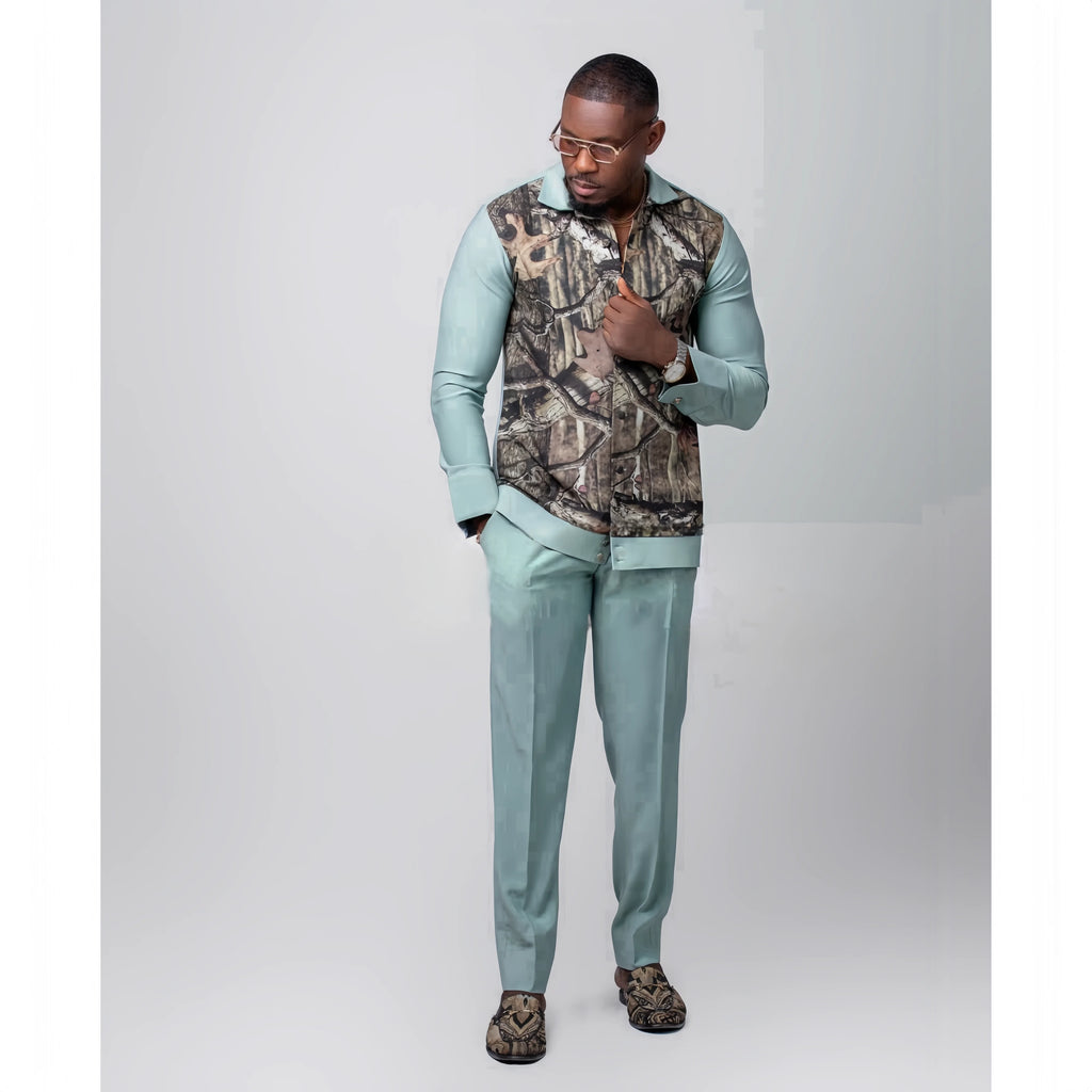 2026 new traditional men's suit luxury gentleman's shirt suit casual travel banquet men's two-piece set fashionable men's suit