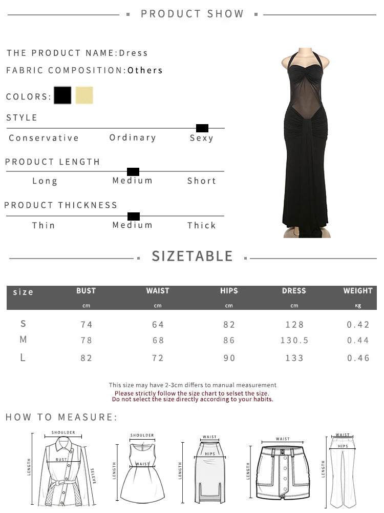 kliou Patchwork Elegant Women Maxi Dress Classic Sexy Sheer Ribbons Halter Backless Bodycon Female Trend Festival Evening Wear