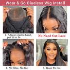 30 Inch 13x6 Straight Lace Front Wigs Human Hair 200% Density HD Lace Front Wigs Human Hair Pre Plucked Glueless Straight Wig