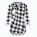 Women's Maternity Breastfeeding T-shirt V-Neck Solid Color Long Sleeve Nursing Tops Clothes for Pregnant Women