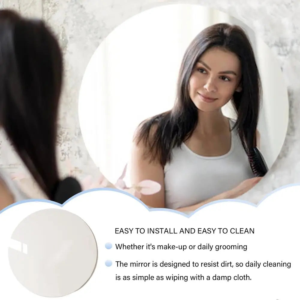Bathroom Mirror Frameless Bathroom Wall Mirror Stickers Adhesive Bathroom Vanity Mirrors Waterproof Room Wall Decor For Bathroom