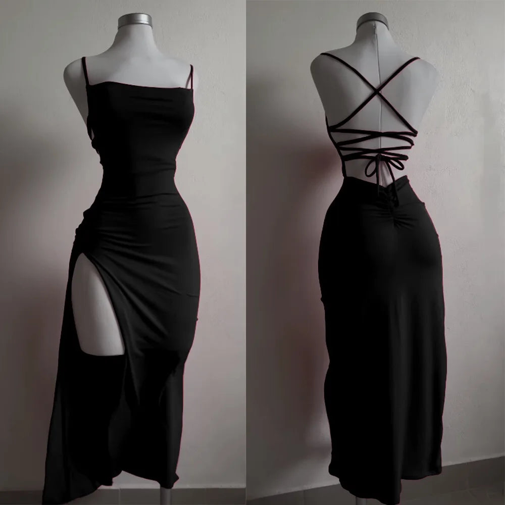 2026 explosive new dress summer high sensibility halter strap Spice Girl bag hip dress
