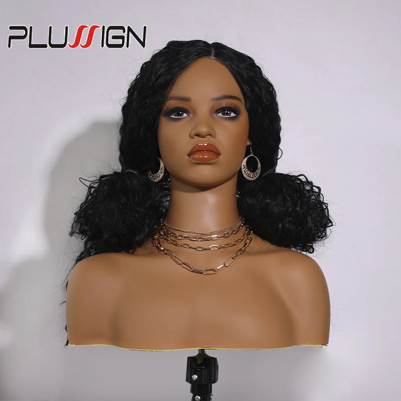Mannequin Head For Wig African Dummy Head For Wig Doll Head With Anti Slip Hairnet Realistic Mannequin Head With Shoulders