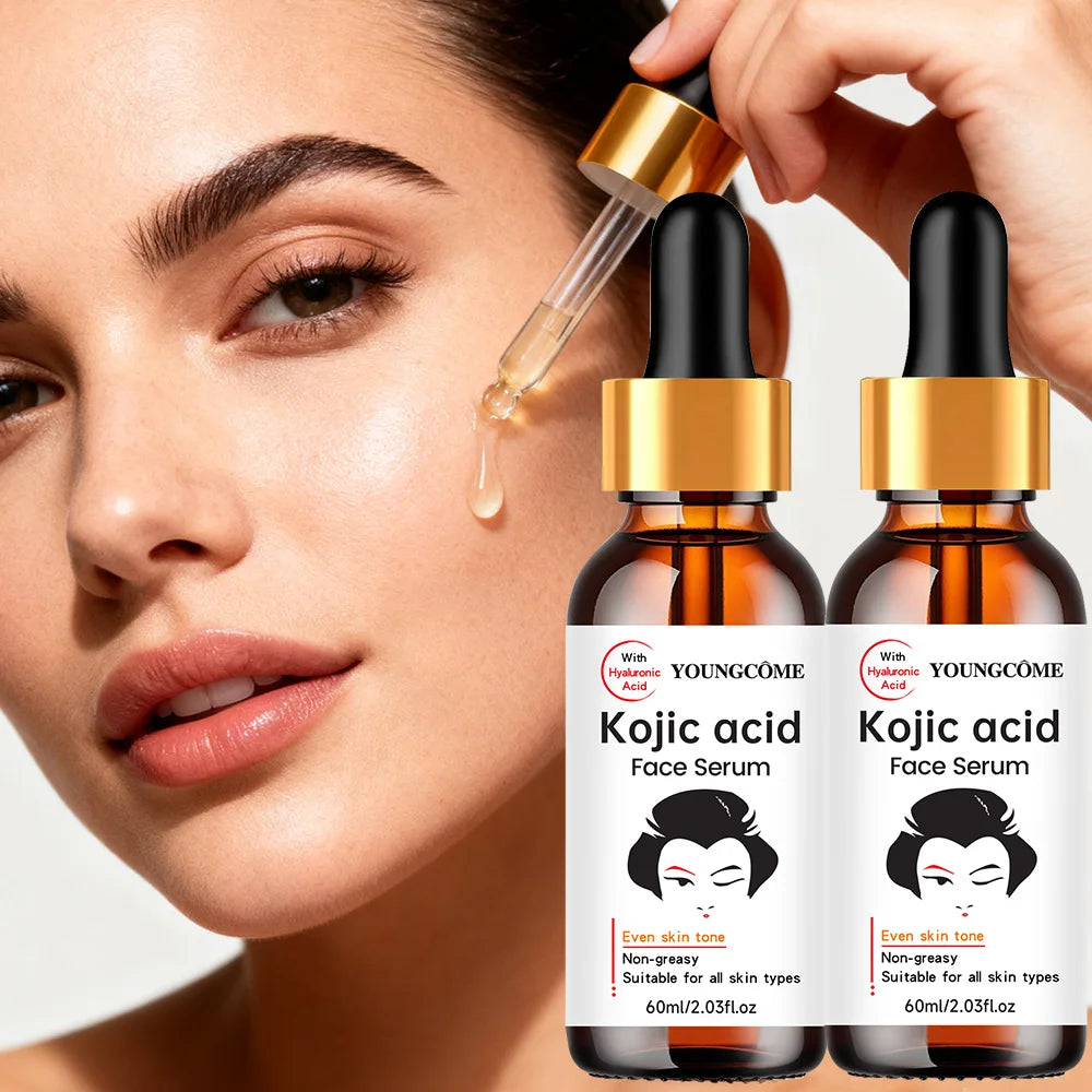 2PCS YOUNGCOME Kojic Acid Face Serum - Brightening Anti-Aging Treatment, Evens Skin ToneFades Dark Spots, Skin Essence Shrink. Main image