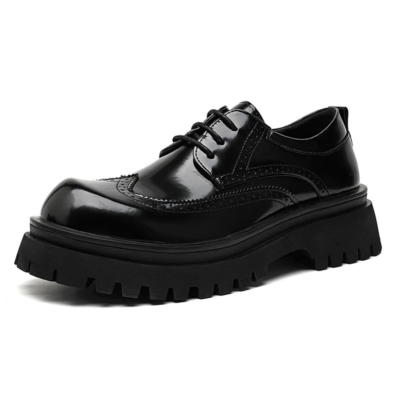 Brand Man Shoes Formal Green Glossy Leather Shoes for Men Lace Up Oxfords for Male Wedding Party Office Business Casual Shoe Men