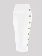 New Arrival Women Button Black Blue Red Bodycon Bandage Skirt 2026 Designer High Waist High Street Party Club Pencil Skirt 75cm