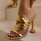 Women's sandals simple high heels fashion slippers casual versatile shoes summer new sexy shoes Europe and America 2024