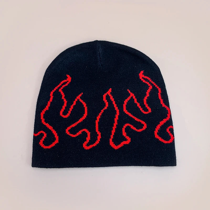 Personal Punk Skull Demon Knitted Hats Autumn and Winter Unisex Dark Series Warm Street Versatile Niche Fashion Hip Hop Beanies