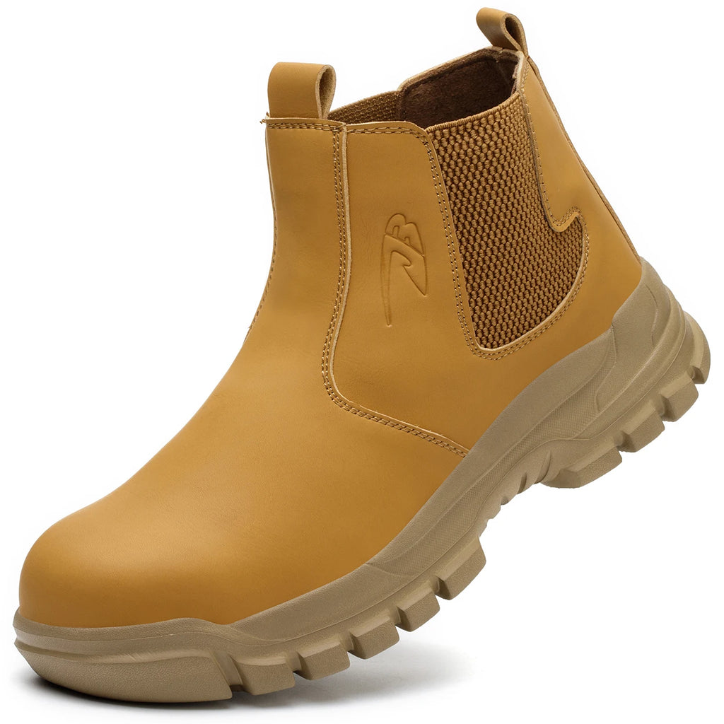 Rotating Button Work Shoes for Men Anti Puncture Work Sneakers Waterproof Work Safety Shoes Non Slip Steel Toe Tactical Boots