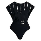 2026 Swimwear Women’s V-Neck One-Piece Swimwear with Skirt Set – Sexy Beachwear Holiday Bathing Suit for Vacation Outfit Dress