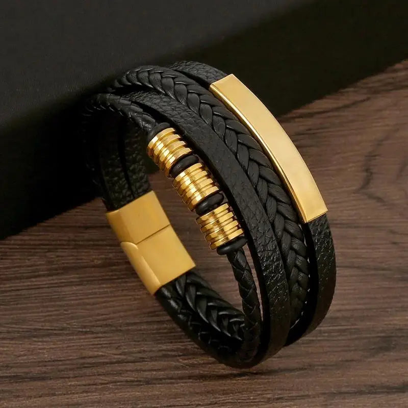 Classic Men's Leather Bracelet New Style Hand-woven Multi-layer Combination Accessory Fashion Man Jewelry Wholesale Dropshipping Secondary image
