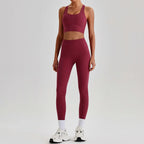 Women's Gym Workout Yoga Outfit Sets Naked feel fabric Beautiful Back Bra outdoor Running Fitness Butt-lifting Yoga Pants Suit