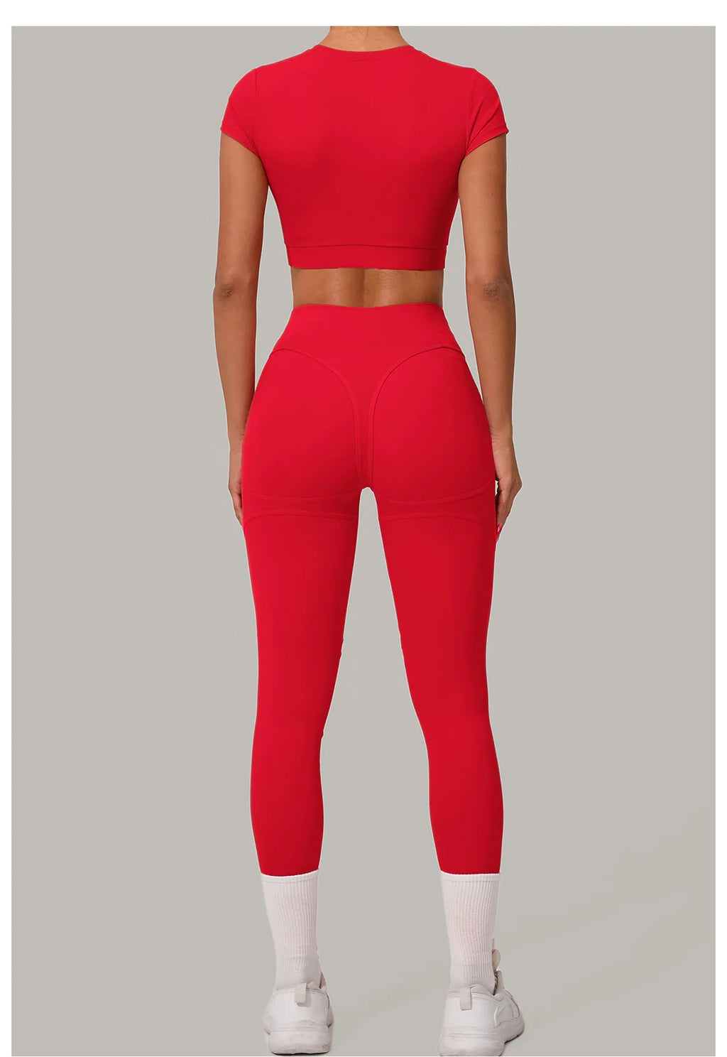 2PCS Yoga Set Gym Clothes Seamless Sportswear Yoga Suits Women Fitness Tracksuits Sports Short Sleeves Gym Leggings Sports Suits