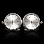 Luxury Cufflinks Watch Rotatable Electronic Functional Buckle Business Mens Cufflinks Gold Slivery Mechanical Watch Cuff Links