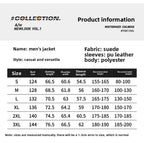 American Retro Suede Baseball Jacket Men's Spring Autumn Casual Leather Sleeve Outerwear JK819 Public Version Couple's Style