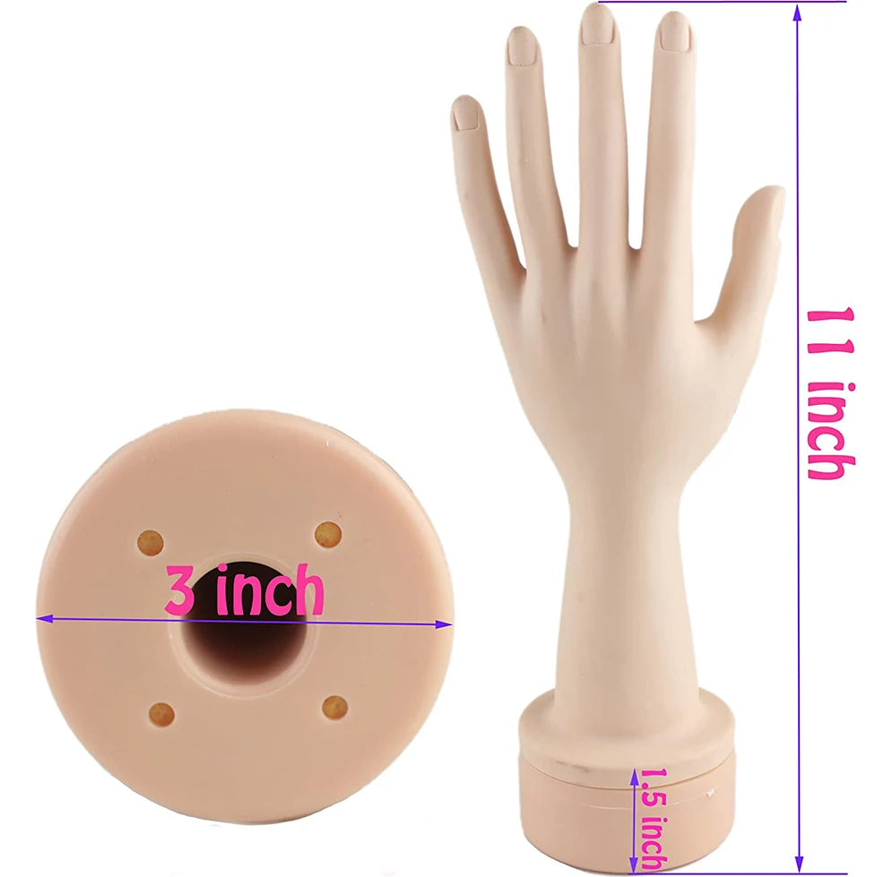 Mannequin Hand Women's Lifelike Soft Model for Jewelry Display Nail Art Manicure Fashion Teaching