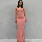Satin Slip Sleeveless Backless Maxi Dress Women 2026 Y2k Summer Bodycon Elegant Sexy Outfits Ladies Birthday Party Club Sundress