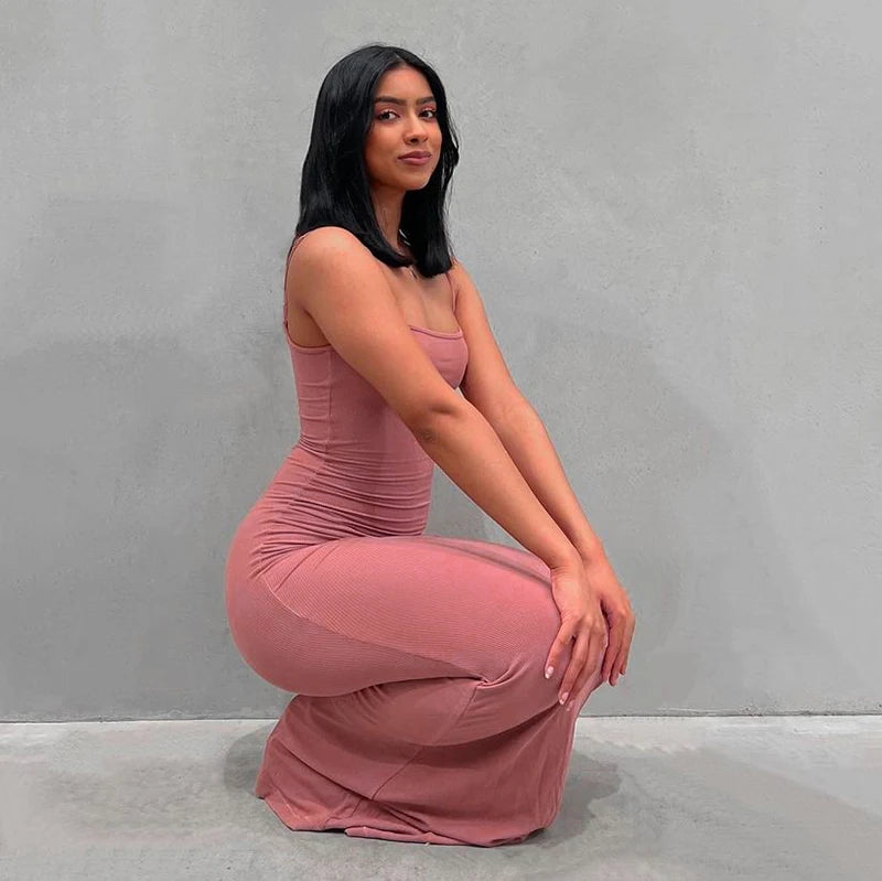 Satin Slip Sleeveless Backless Maxi Dress Women 2026 Y2k Summer Bodycon Elegant Sexy Outfits Ladies Birthday Party Club Sundress