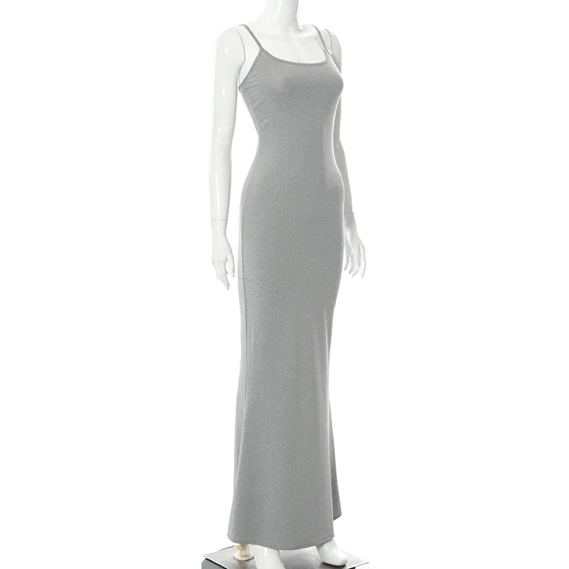Satin Slip Sleeveless Backless Maxi Dress Women 2026 Y2k Summer Bodycon Elegant Sexy Outfits Ladies Birthday Party Club Sundress