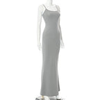 Satin Slip Sleeveless Backless Maxi Dress Women 2026 Y2k Summer Bodycon Elegant Sexy Outfits Ladies Birthday Party Club Sundress