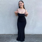 Satin Slip Sleeveless Backless Maxi Dress Women 2026 Y2k Summer Bodycon Elegant Sexy Outfits Ladies Birthday Party Club Sundress