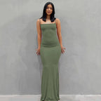 Satin Slip Sleeveless Backless Maxi Dress Women 2026 Y2k Summer Bodycon Elegant Sexy Outfits Ladies Birthday Party Club Sundress
