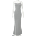 Satin Slip Sleeveless Backless Maxi Dress Women 2026 Y2k Summer Bodycon Elegant Sexy Outfits Ladies Birthday Party Club Sundress