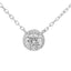 Sterling Silver Round 6MM 0.8CT Moissanite W/ Halo Necklace
