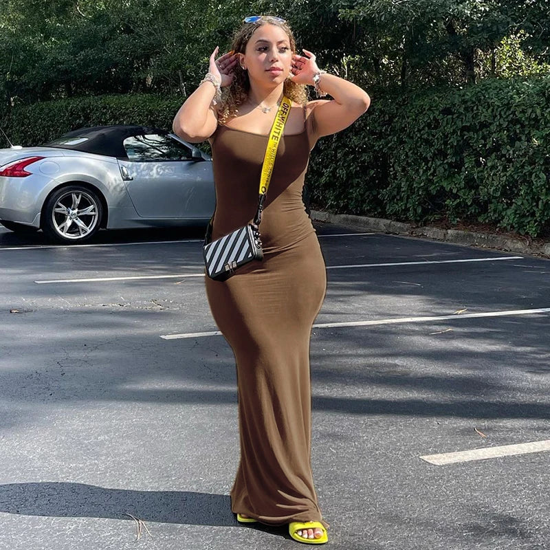 Satin Slip Sleeveless Backless Maxi Dress Women 2026 Y2k Summer Bodycon Elegant Sexy Outfits Ladies Birthday Party Club Sundress