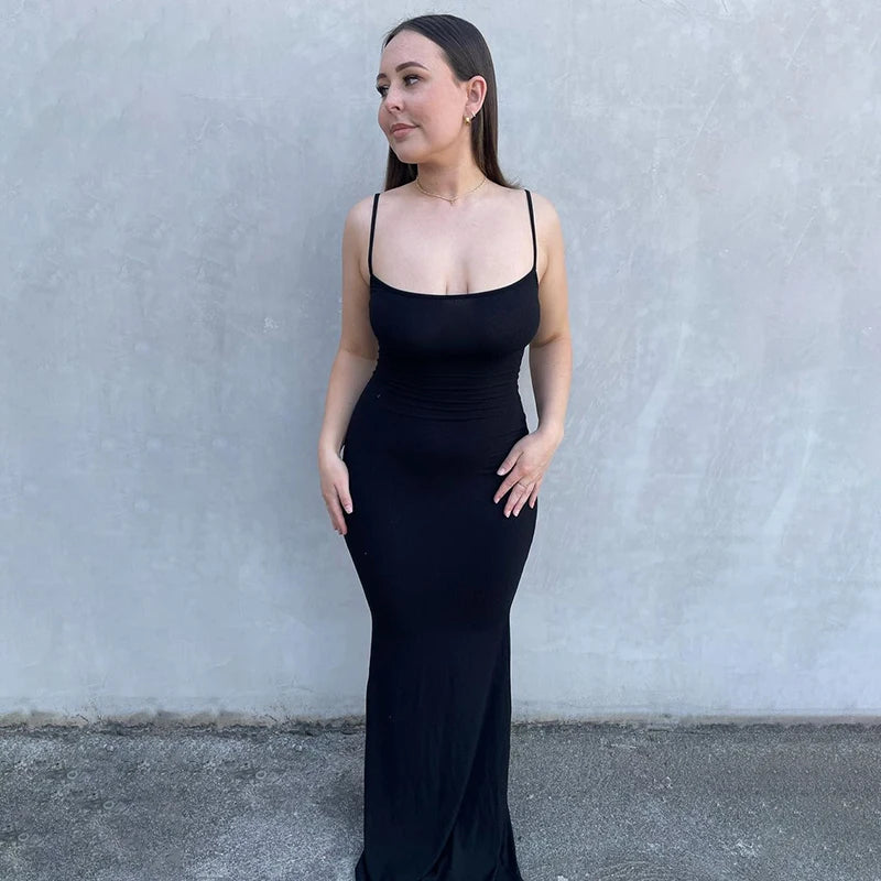Satin Slip Sleeveless Backless Maxi Dress Women 2026 Y2k Summer Bodycon Elegant Sexy Outfits Ladies Birthday Party Club Sundress