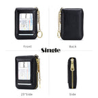 RFID Credit Card Holder, Casual Multi-compartment Wallet, Simple Zip Around Card Case