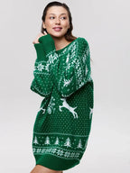 Anita Knit Dress - Christmas Knit Long Sleeve Dress for Stylish Holiday Cheer