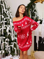 Anita Knit Dress - Christmas Knit Long Sleeve Dress for Stylish Holiday Cheer