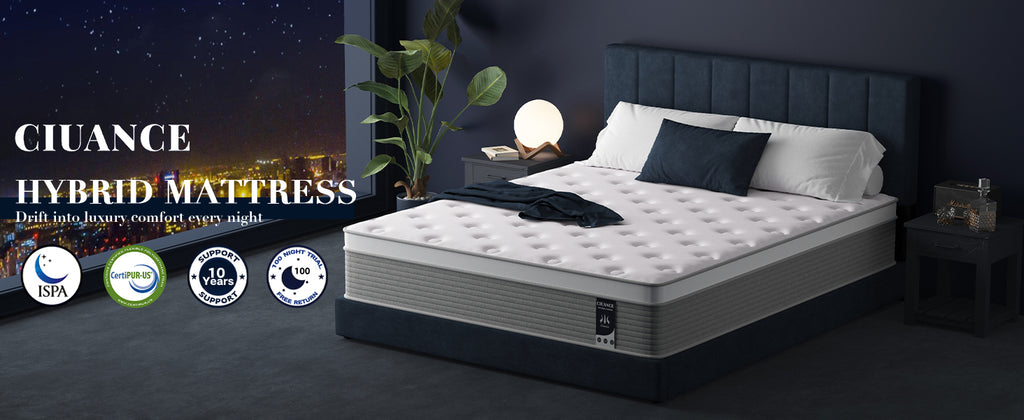 Twin XL Mattress, 12 Inch Twin XL Mattress in a Box Hybrid Design for Cooling Sleep Pressure Relief Supportive Fiberglass Free