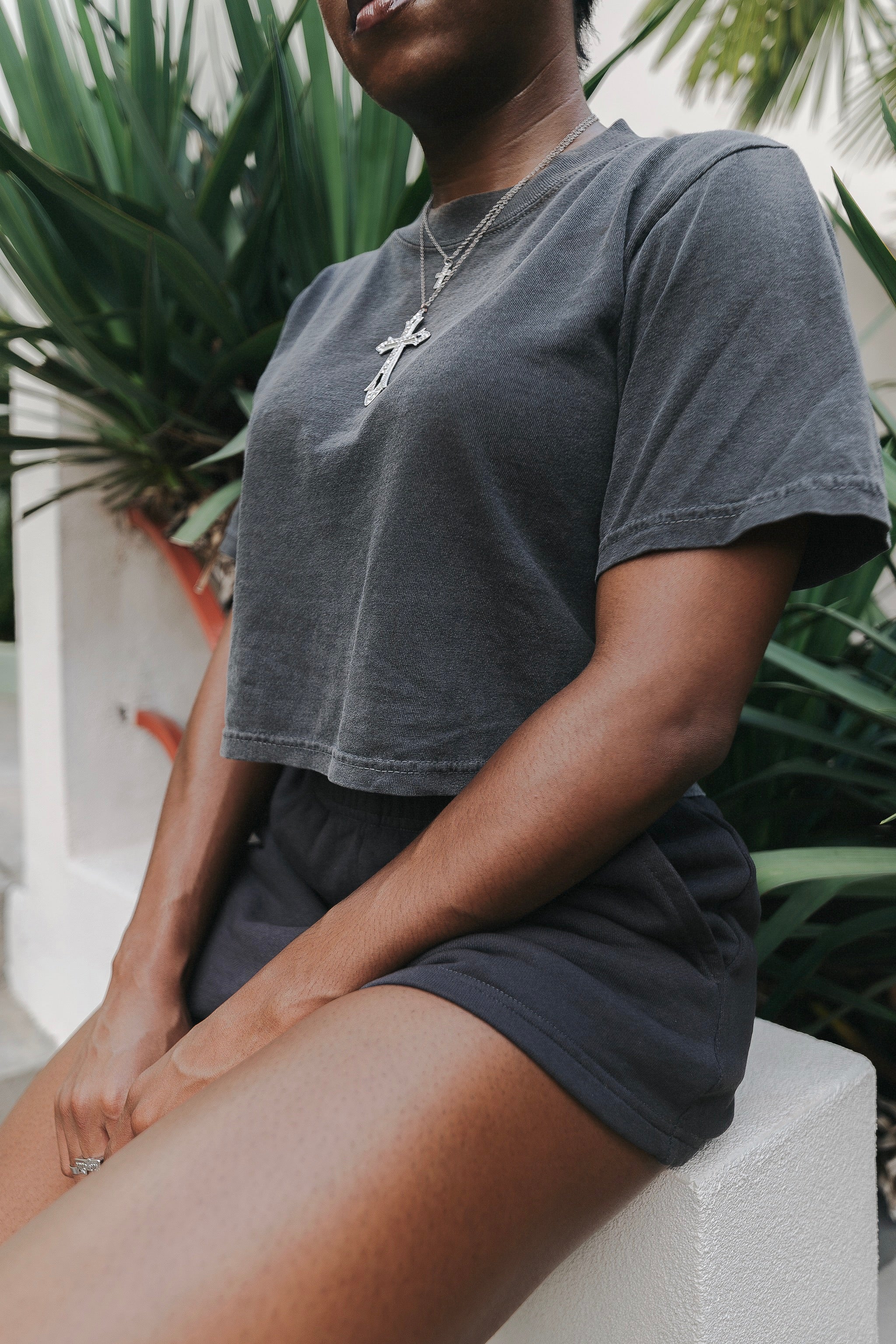 Womens Garment Dye Crop Top Main image