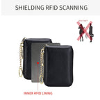 RFID Credit Card Holder, Casual Multi-compartment Wallet, Simple Zip Around Card Case