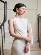 Ira One-shoulder Ribbon Long Dress