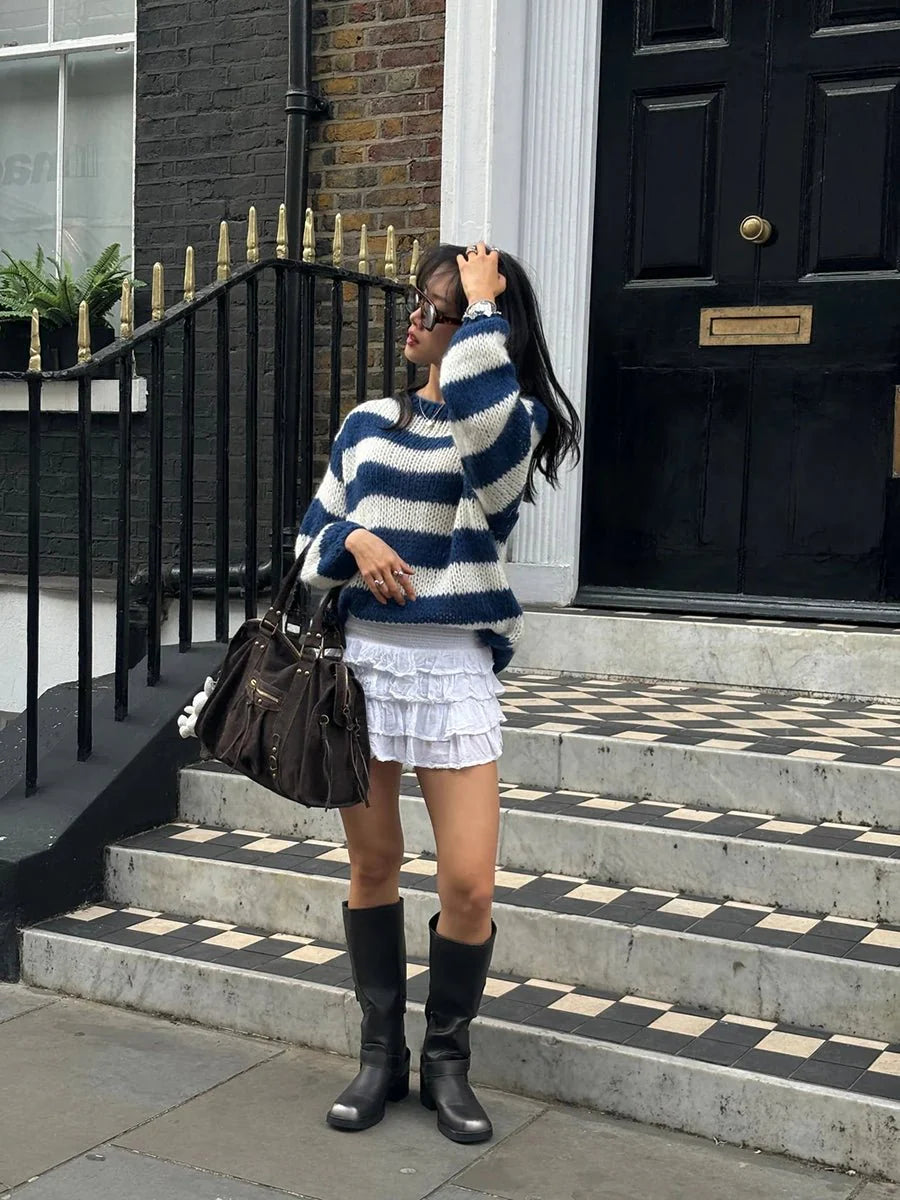 Jaida Loose Striped Pullover Sweater for Cozy Fashion Main image
